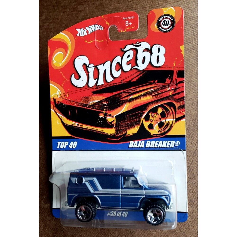 2008 Hot Wheels BAJA BREAKER BLUE Since '68 Top 40 38/40 Off Road Chrome 5 Spoke